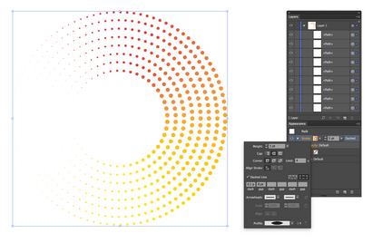 Créer des cercles en pointillés dans Illustrator - Conception graphique Stack Exchange