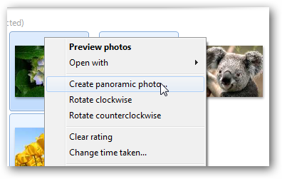 Créer Photos panoramiques avec Windows Live Galerie de photos