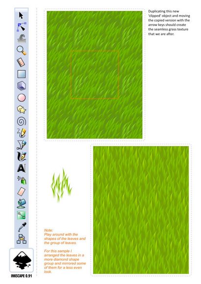 Création de tuiles d'herbe 2D sans soudure en utilisant des vecteurs Inkscape, jeu d'art 2D pour les programmeurs