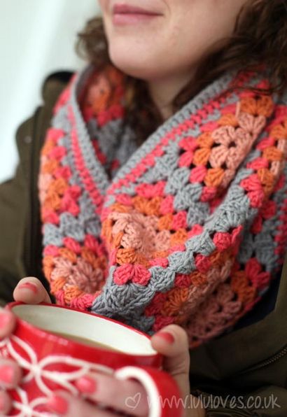 Crochet - Granny Place-Snood écharpe