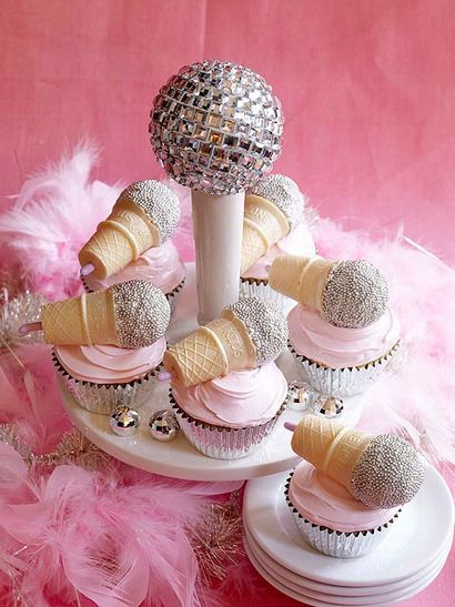 Petits gâteaux enfants, comment faire fleurs Cupcakes, Cupcakes Microphone