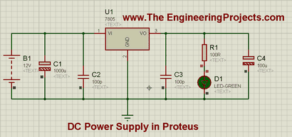 Concevoir une alimentation 5 V Proteus - Les projets d'ingénierie