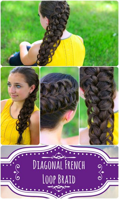 Diagonal Französisch Loop-Braid, nette Braid Frisuren, nette Mädchen-Frisuren