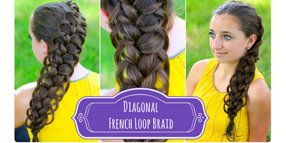 Diagonal Französisch Loop-Braid Frisur