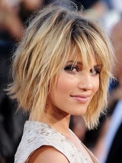 Dianna Agron bob Messy coiffure pour Party look cheveux