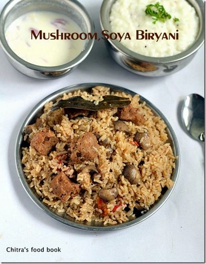 Dindigul Thalappakatti Veg Biryani-champignons, Soya Chunks biryani Recette-déjeuner du dimanche Recette-1,