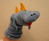 Dinosaure marionnette de chaussette Craft, Tous Kids Network