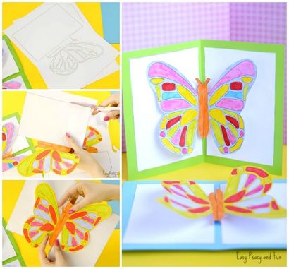 DIY Papillon Pop Carte avec un modèle - Easy Peasy et Fun