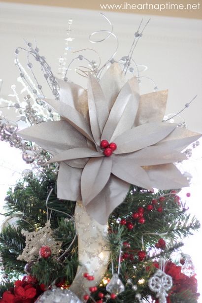 DIY Arbre de Noël poinsettias - Sur la photo Tutoriel