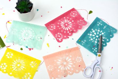 DIY Cinco De Mayo Fiesta Banner - Papel Picado - Les poussins Crafting