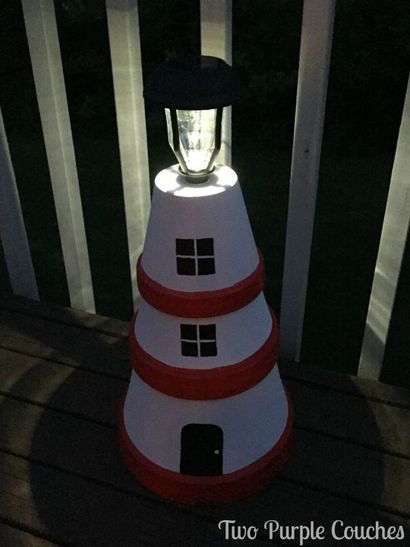 DIY Clay Pot - Lighthouses deux canapés violets