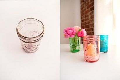 DIY verre coloré Mason Jars