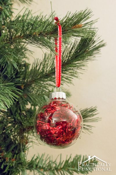 DIY gefülltes Glas Ball Weihnachtsschmuck