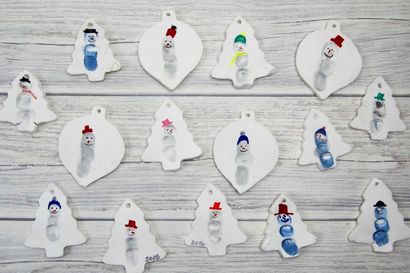 DIY d'empreintes digitales Bonhommes Décorations de Noël - Maman Dans le Madhouse