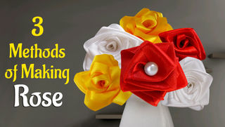 DIY Blumen Lernen Wie man 3 Methoden Satin-Band-Rose 7 Schritte