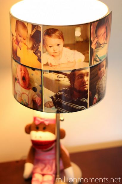 DIY Lampshade mit aufgedrucktem Instagram Fotos Nursery Umarbeitung