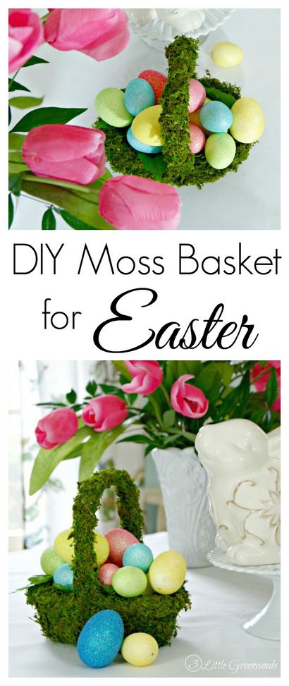 DIY Moss Basket für eine Oster-Tabelle