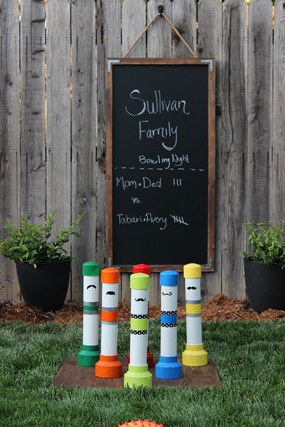 Bricolage Jeux en plein air PVC Bowling Pins, Chalkboard Tableau de bord