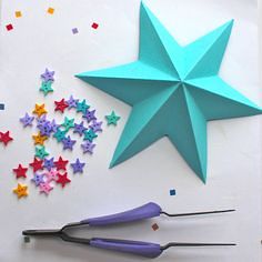 DIY Paper Art Projects - Erfahren Sie, wie 3D Paper Sterne Video Tutorial inklusive Make