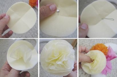 DIY Papierblumenkranz, Raffungen