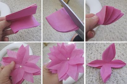 DIY Papierblumenkranz, Raffungen