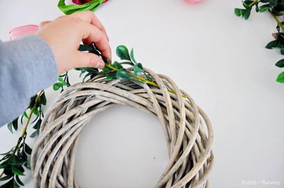 Bricolage printemps Fleurs Couronne L'utilisation Pas de colle nécessaire