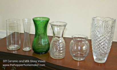 DIY blanc Faux céramique et lait Vases en verre, la plus heureuse Homemaker