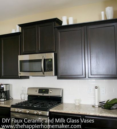 DIY blanc Faux céramique et lait Vases en verre, la plus heureuse Homemaker