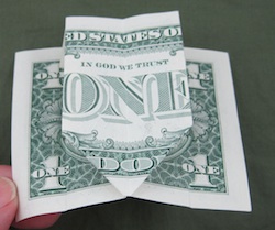 Dollar Bill Origami Coeur