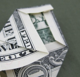 Dollar Bill Origami Coeur