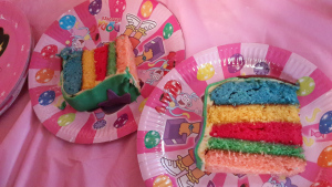 Gâteau arc-en-recette de Dora et de pops Estrella biscuits, Les Mémoires de lait