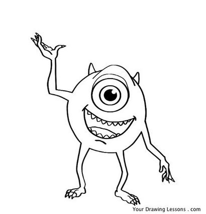 Zeichnen Mike Wazowski Von Monsters Inc