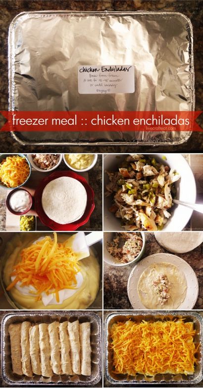 Facile Enchiladas au poulet Recette - Freezable, Artisanat en direct Eat