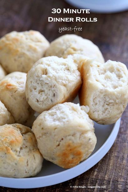 Facile Dinner Rolls Aucune levure - Vegan Richa