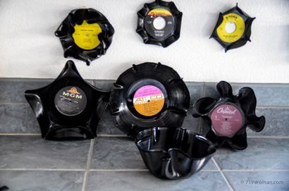 Facile bols de bricolage fabriqués à partir de vieux disques vinyles