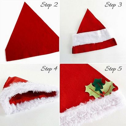 Einfache DIY Weihnachtsdekoration Ideen darunter, wie Weihnachten Santa Hüte zu machen und Papier