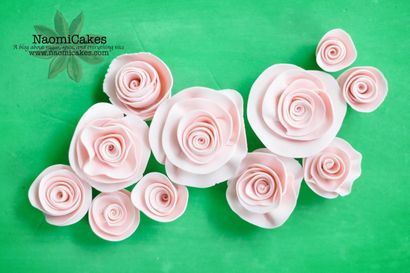 Facile Gum Pâte de sucre Roses Tutorial - NaomiCakes