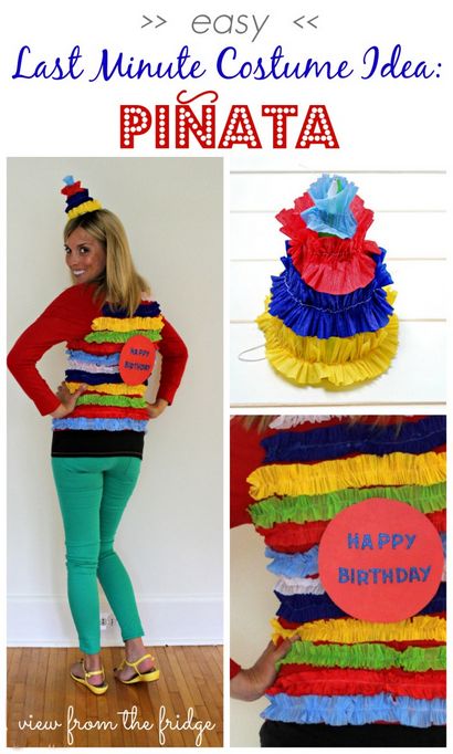 Facile Last Minute Bricolage Halloween Costume Piñata - Vue de la FridgeView De The Fridge