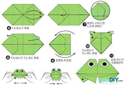 grenouille facile origami, comment l'origami