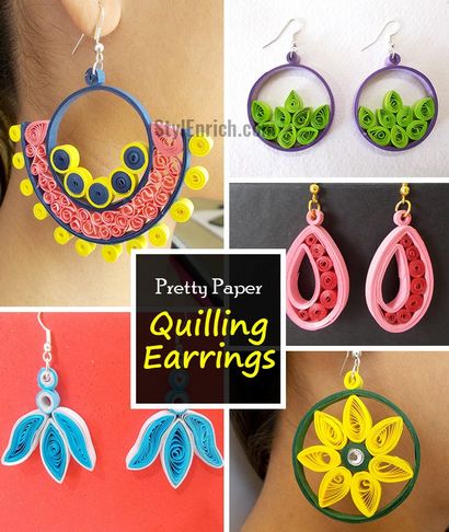 Facile Quilling Projets 5 en 1 Pretty Paper Quilling Boucles d'oreilles!