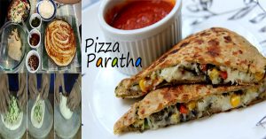 Leicht Rezept zu machen Leckere Pizza Paratha zu Hause