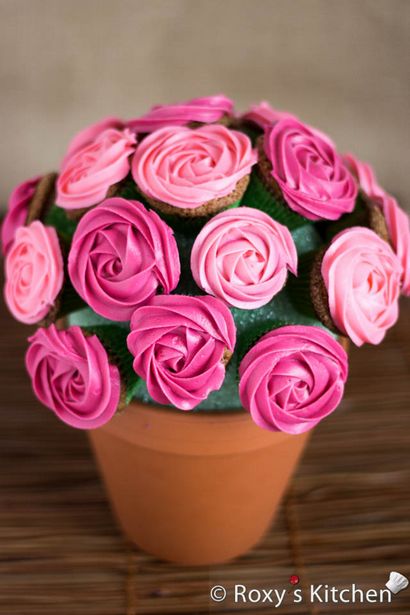 Facile Bouquet Petit gâteau rose dans un pot - Roxy - Kitchen