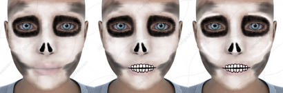 Peinture facile visage squelettique étape par étape - Indigo Janson