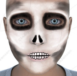 Peinture facile visage squelettique étape par étape - Indigo Janson