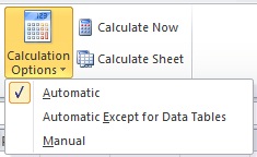 Excel 2010 die Leistung verbessert Rechenleistung