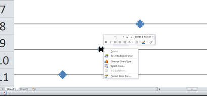 Excel erzeugen und horizontale Fehlerbalken formatieren - Super User