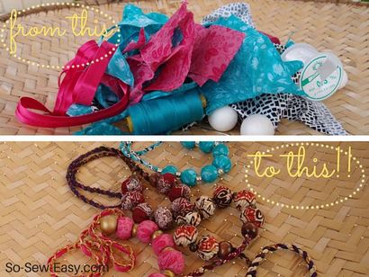 Stoff bespannt Perlenketten aus Stoffresten - So Sew Easy