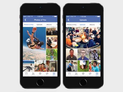 Facebook Handy - Neue Collage Design-Highlights Ihre besten Fotos, TechCrunch