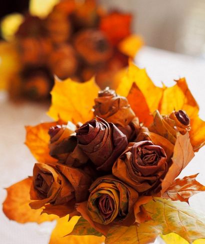 Fallblatt crafts - Wie Rose Bouquet aus Ahornblätter machen