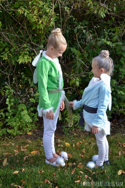 Famille Ever After costumes faits maison Tinkerbell et Pervenche
